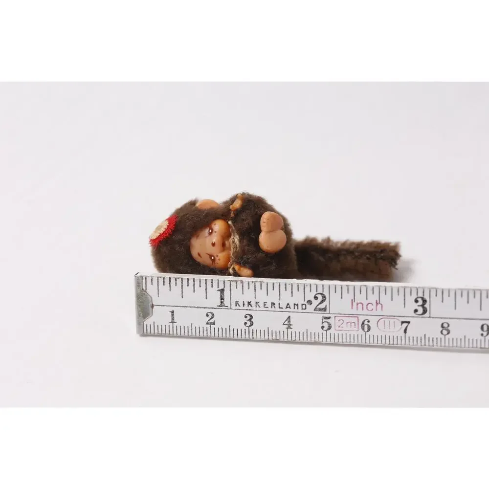 1970s Sekiguchi Monchhichi Brooch Pin Soft Mini Figurine ~ 260730-WH 511